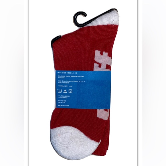 Neff Crew Socks 1 Pair Men 6.5-12 Red w/ White Face Logo Skate Snowboard BMX NEW - Picture 4 of 12
